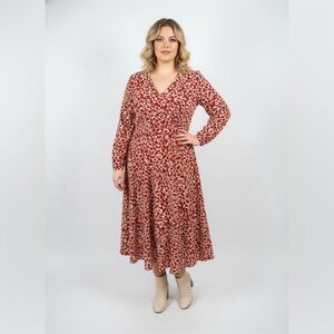 Ann Taylor Red and White Floral Dress